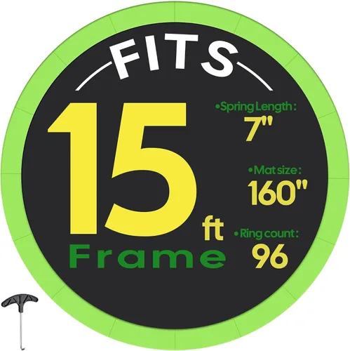 Vista 12 de AW Trampoline Mat & Pad Replacement Kit with 96V-Ring Fits 15 ft Trampoline Frame