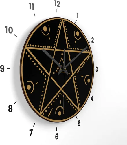 Vista 4 de Reloj de pared de madera para decoración del hogar, tablero de Ouija, pegatinas de números de bricolaje, cocina esotérica, dormitorio, brujería