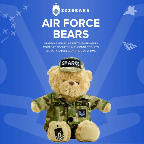 Vista 2 de Oso de peluche personalizado de la Fuerza Aérea de ZZZ Bears, regalo para graduados de campo de entrenamiento, veteranos y seres queridos