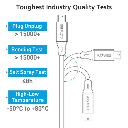 Vista 4 de AGVEE Paquete de 2 cables de datos de repuesto de 10 pies para cargador GPS Garmin Nuvi Para TI-84 Plus/CE/C plata, micrófono USB Yeti Negro