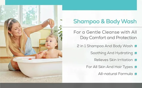 Vista 5 de Champú y gel de baño (Tropical Fusion), fórmula natural 2 en 1 para recién nacidos, niños pequeños y niños, 12 onzas