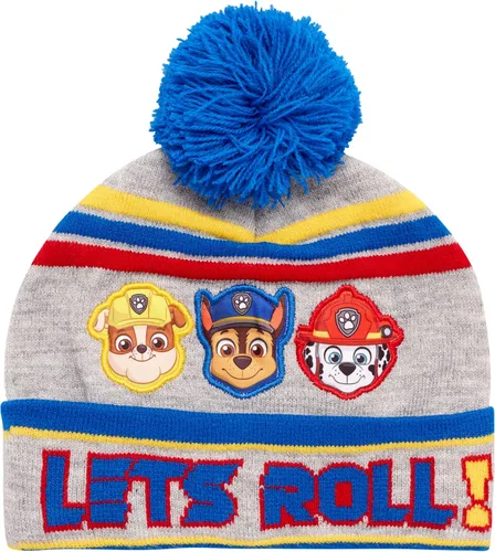 Vista 5 de Nickelodeon Gorro de invierno para niños, paquete de 2 gorros con pompón de Paw Patrol (4-7)