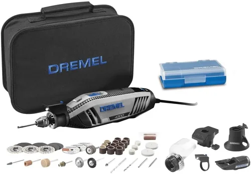 Vista 21 de Kit de herramienta giratoria versátil Dremel 4300-9/64 con eje flexible - 9 piezas adicionales y 64 accesorios - Ideal para grabado, grabado