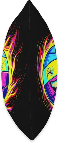 Vista 2 de Funny Streetwear synthwave 80s 90s volleyball face player Throw Pillow