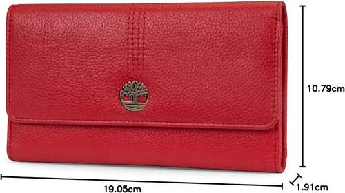 Vista 29 de Timberland - Cartera de piel con solapa RFID para mujer, Rojo, talla única