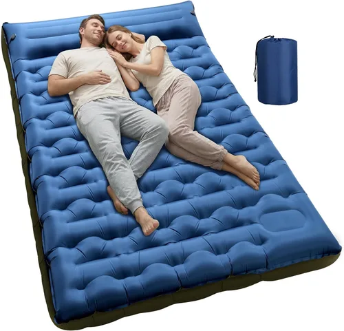 Vista 11 de KASBAH - Colchoneta de dormir inflable de 6 pulgadas de grosor con bomba de pie y almohada integradas, equipo de campamento ultraligero
