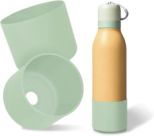 Vista 14 de 2 botas de silicona superiores para Owala FreeSip Twist de 24 onzas, funda inferior resistente a los arañazos, accesorios de botella de Owala