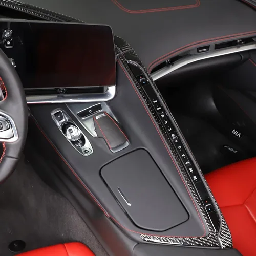 Vista 3 de TOYCIDFG Caja de almacenamiento para panel de palanca de cambios de consola central de automóvil, cubierta lateral para Chevrolet Corvette C8 Z06