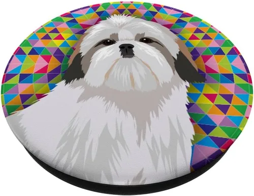 Vista 2 de Shih Tzu – Regalo para amante del perro – PopSockets agarre y soporte para teléfonos y tabletas, Negro