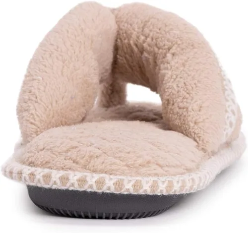 Vista 3 de MUK LUKS Darlene - Pantuflas de felpilla micro para mujer, color oro rosa