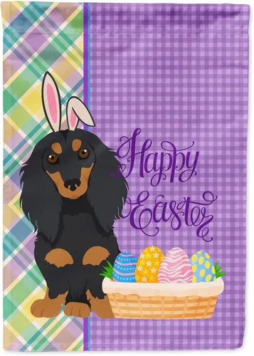 Vista 140 de Caroline's Treasures WDK4925GF Bandera de Pascua Airedale Terrier negra y tostada, tamaño jardín, bandera decorativa para patio exterior, patio