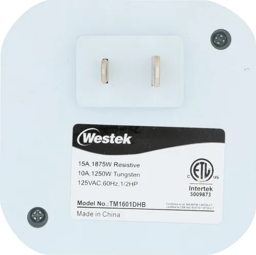 Vista 2 de Westek Temporizador mecánico diario TM1601DHB, salida única, color blanco