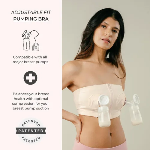 Vista 2 de Brasier de bombeo manos libres, cómodo, ajustable, personalizable, convierte el sujetador de lactancia o el sujetador de maternidad en sujetador