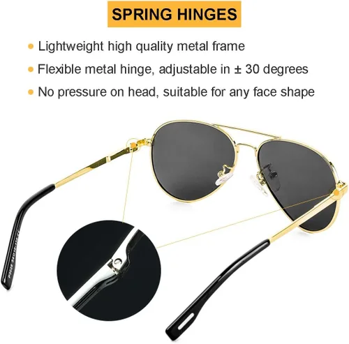 Vista 5 de Gleyemor Gafas de sol de aviador pequeñas para mujeres y hombres, marco pequeño de 2.047in, polarizadas, aviadores para cara pequeña