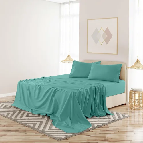 Vista 56 de LUX Décor - Juego de sábanas Twin de microfibra ultrasuave de 3 piezas con sábana encimera, sábana bajera de 16 pulgadas de profundidad y funda