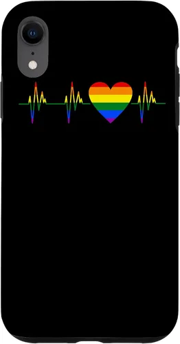 Vista 8 de iPhone 15 Pride Heartbeat Fun LGBTQ Gay Lesbian Orgulloso Soporte Gráfico Funda