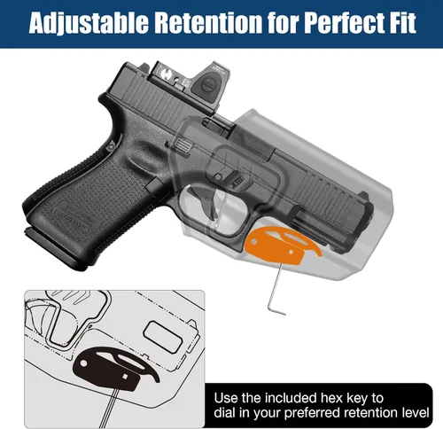 Vista 2 de GUN & FLOWER OWB Holster - Select Your Fit for: Glock 17/19/19X/31/32 (Gen 1-6) & G22/23 (Gen 1-4), Ruger RXM, PSA Dagger Compact - Optics Ready