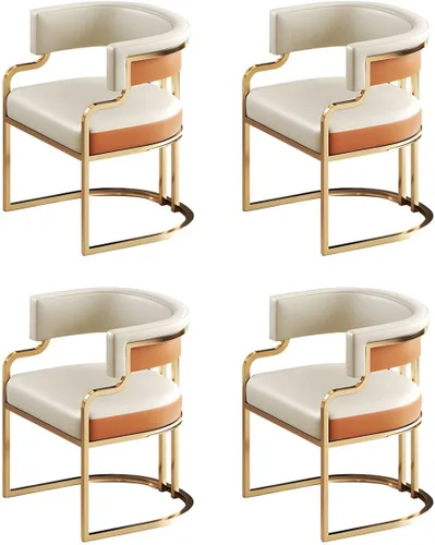 Vista 57 de Sillas de comedor de cocina para interiores, silla lateral tapizada para el hogar, silla con brazo de respaldo bajo, silla de comedor con piel