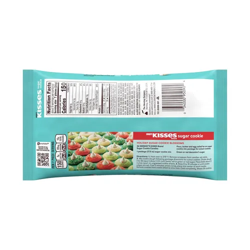 Vista 3 de HERSHEY'S KISSES - Bolsa para dulces de Navidad, sabor a galleta de azúcar, 9 onzas