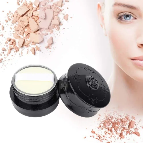 Vista 6 de Polvo suelto vacío, contenedor de soplo de polvo vintage rosa vacía maquillaje suelto dispensador de polvo caja cosmética con soplo de polvo negro