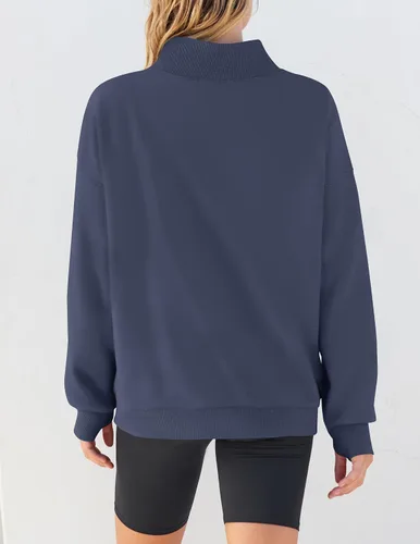 Vista 3 de ZESICA Women's 2024 Oversized Sweatshirts Turtleneck Long Sleeve Chunky Loose Fleece Y2K Pullover Hoodies Tops