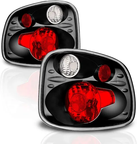 Vista 2 de AmeriLite para Ford F-150 Flareside 2001-2003, juego de luces traseras de repuesto Euro Black, lámpara de freno, par - lado del pasajero