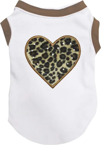 Vista 4 de Petitebella Camisa para perro cachorro con corazón de leopardo (negro, XS)