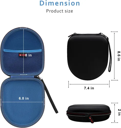 Vista 5 de XANAD Funda rígida para auriculares inalámbricos Bluetooth Sony WH-CH520 / WH-CH510 - Bolsa de almacenamiento protectora de viaje (azul) Hard