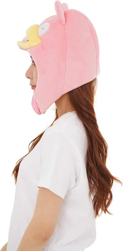 Vista 4 de SAZAC Gorro Kigurumi de Slowpoke acogedor y cálido con solapas para las orejas, gorro de Pokémon para adultos, sombrero lujoso para Halloween
