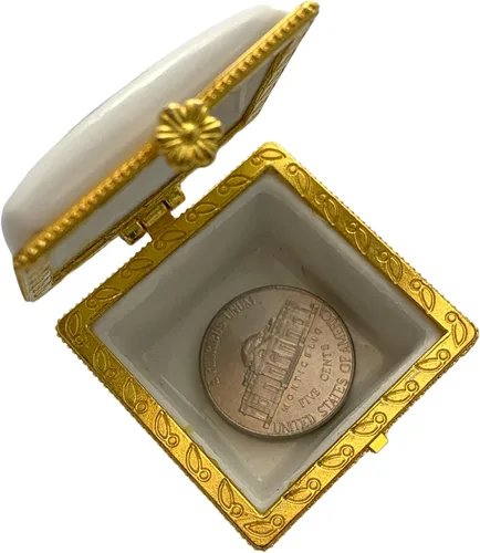 Vista 6 de Evenchae Caja de porcelana en miniatura Joyería, baratijas, recuerdos, recuerdos Listo para regalo con bolsa de terciopelo con cordón