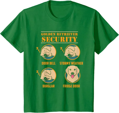 Vista 49 de Camisa Golden Retriever de seguridad Golden Retriever para perro divertido, Negro, S
