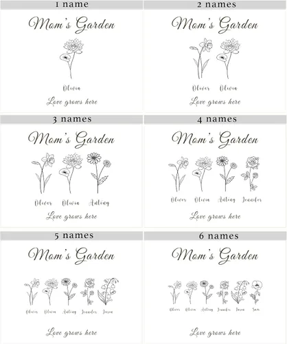 Vista 2 de Jardín de la madre para mamá – Regalo personalizado para mamá, regalos de jardín personalizados para abuelas, flores de nacimiento, caja de memoria