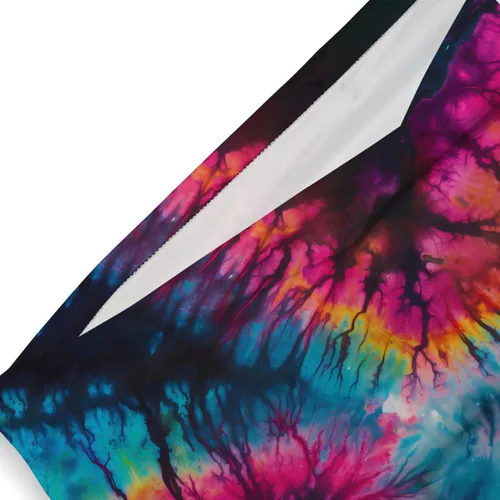 Vista 4 de Srcnhim Camiseta de manga corta con estampado 3D de teñido anudado psicodélico psicodélico para hombre