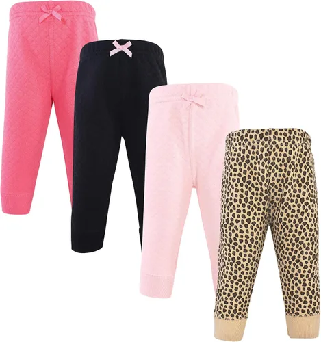 Vista 3 de Hudson Baby Pantalones deportivos acolchados unisex para bebé, paquete de 4 Tartán Búfalo