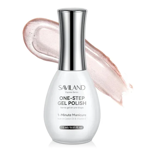 Vista 11 de SAVILAND Glazed Nails - Esmalte de uñas de gel de un solo paso: 0.5 onzas de esmalte de gel de ojo de gato, bolígrafo de arte 5 en 1 Jelly Silver