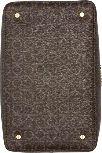 Vista 3 de Calvin Klein Ashley Barrel Satchel, cuadros negros y blancos