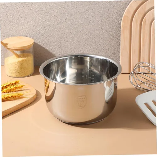 Vista 9 de Cabilock Inner Pot - Olla de cocina interior de 2 litros de acero inoxidable para arrocera de acero inoxidable, recipiente de repuesto para olla