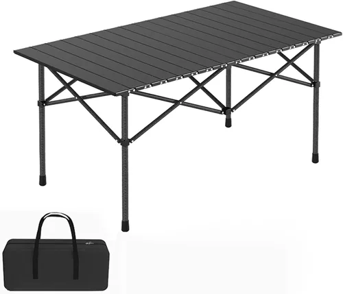 Vista 11 de Mesa de picnic plegable de 3 pies con asientos/agujero para paraguas, soporte de 265 libras que soporta esa tarjeta ligera y plegable, mesa plegable