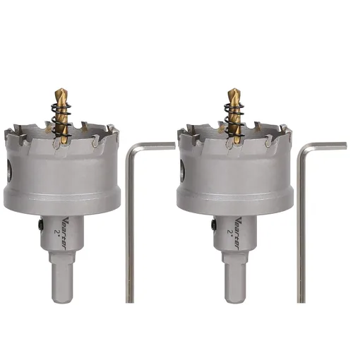 Vista 35 de Sierra perforadora de carburo de 1-1/2 pulgadas (1.496 in) para metal duro, cortador de agujeros con punta de carburo de tungsteno con broca piloto