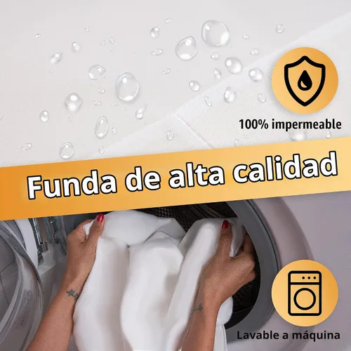 Vista 3 de Protector de colchón contra insectos, con cierre, Poliéster, Blanco, gemelo