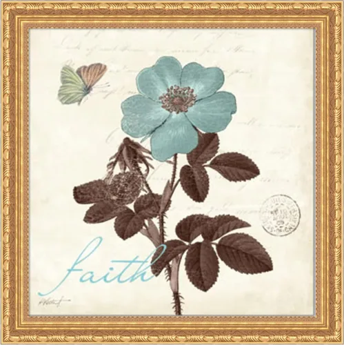 Vista 7 de Amanti Art Póster enmarcado para pared, 21 x 21 pulgadas, Touch of Blue II Faith por Katie Pertiet, póster enmarcado para decoración de pared, sala