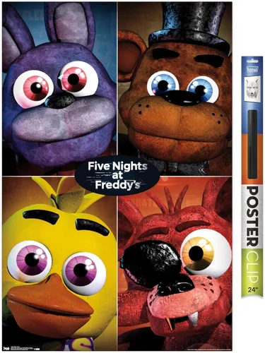Vista 17 de Trends International Five Nights at Freddy's - Póster de pared cuádruple, 14.725 x 22.375 pulgadas, versión con marco de madera tipo granero