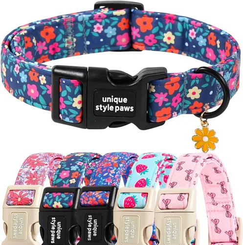Vista 21 de Unique style paws Collar de perro con hebilla de plástico con colgante, collar de cachorro para primavera y verano, traje de baño para fiesta