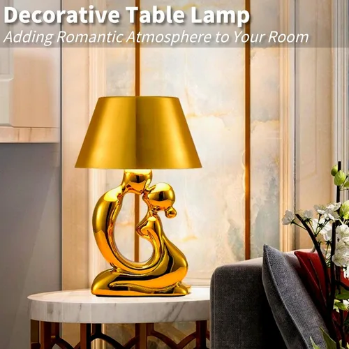 Vista 2 de Lámpara de mesa inalámbrica, lámpara de estatuas de Thinker, lámpara de escritorio estética LED táctil, recargable, funciona con pilas, luz de noche