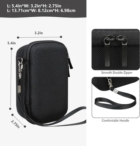Vista 3 de Funda de transporte para cámara compacta Sony RX100 VII/ RX100 VI/ RX100 V/ RX100 IV/ RX100 III Premium Compact Camera, bolsa de viaje con bolsillo