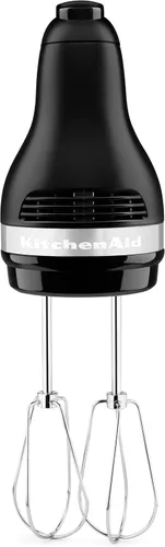 Vista 6 de KitchenAid Classic Series K45SS - Batidora de pie inclinable de 4.5 cuartos de galón, negro ónix y batidora de mano de 5 velocidades ultra potentes