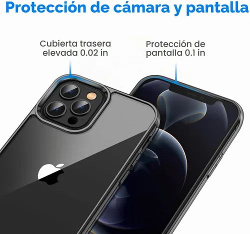 Vista 5 de JETech Funda para iPhone 12 Pro Max, antiamarilleo, color negro
