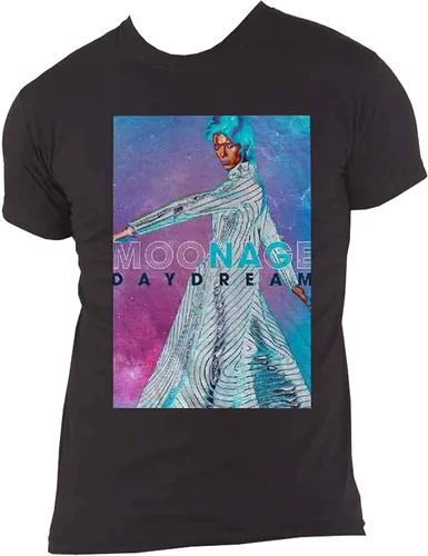 Vista 4 de David Bowie Camiseta Moonage Daydream Space oficial, unisex, color negro