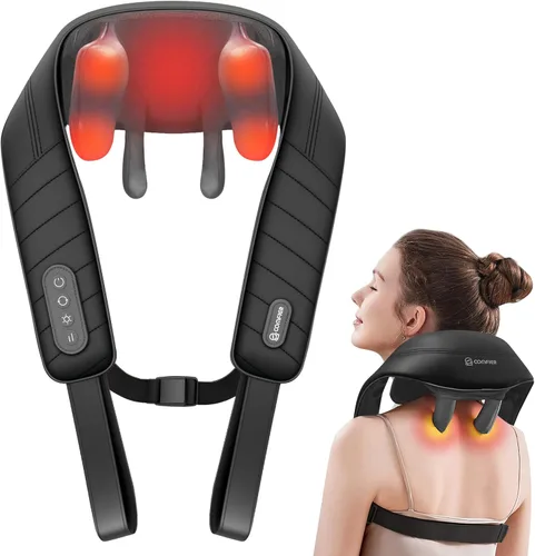 Vista 12 de COMFIER Masajeador de cuello inalámbrico con calor, masajeador de espalda para aliviar el dolor de tejido profundo, masaje Shiatsu 3D de cuello