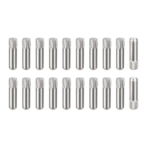 Vista 39 de uxcell Pasadores de acero inoxidable 304 de 0.05 x 0.236 pulgadas, 20 pines de cabeza moleteada con extremo biselado plano, clavijas de madera